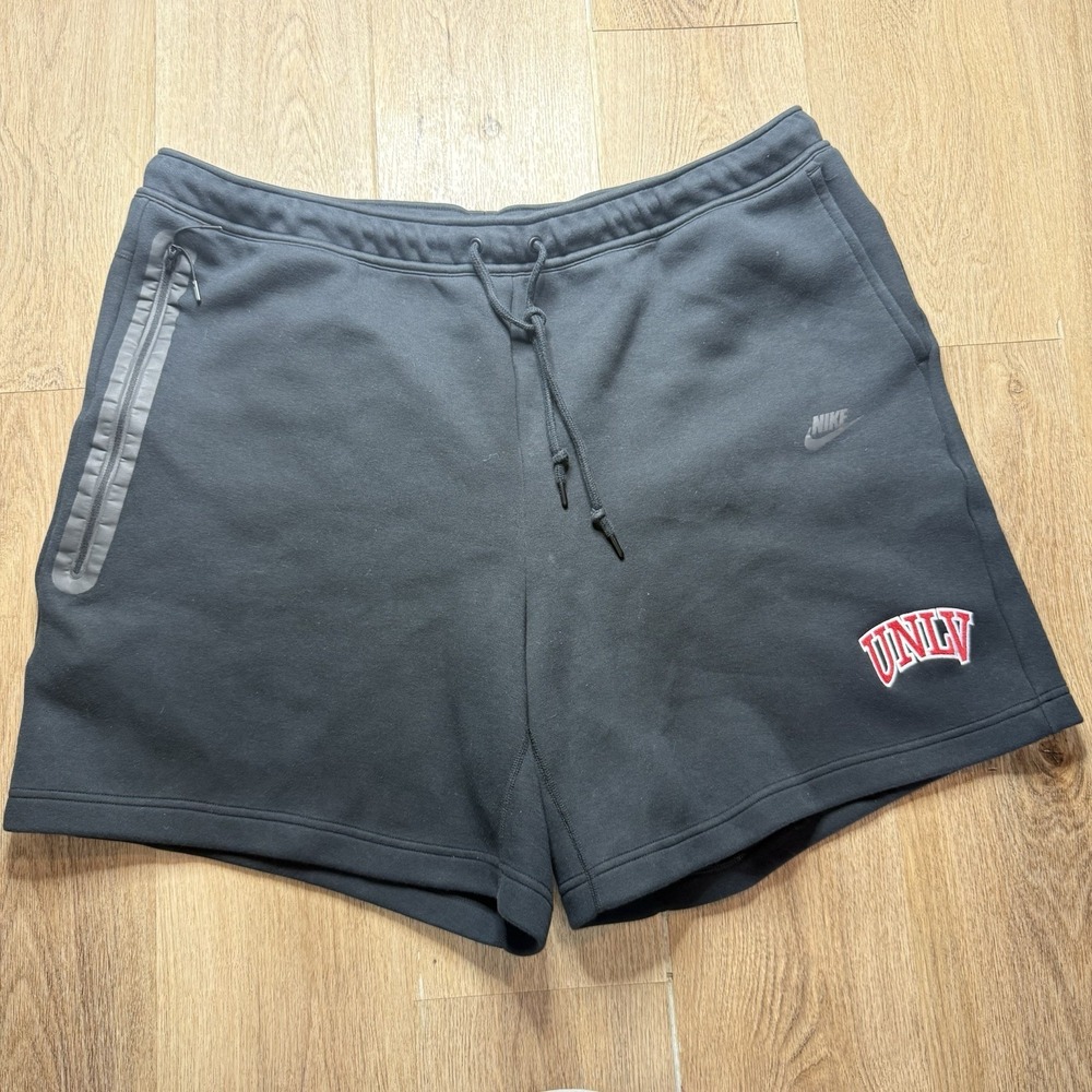 NIKE Sportswear Tech Fleece UNLV Shorts Mens Size 4XL Triple Black Basketball
